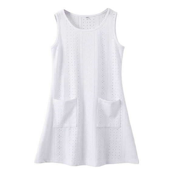 YuYuBao Toddler Girls Dress Boho Summer Tie Shoulder Midi Tiered Dresses With Pockets Casual Kids Girls Loose A-line Beach Sundress , 8-10 Years