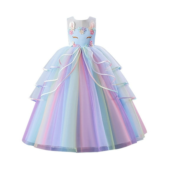 YuYuBao Toddler Girls Dress Casual Bridesmaid Flowers Birthday Party Wedding Prom Dresses Children Little Girls Lace Bowknot Princess Formal Tutu Dress , 3-4 Years