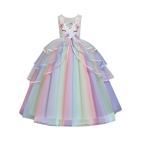 YuYuBao Toddler Girls Dress Casual Bridesmaid Flowers Birthday Party Wedding Prom Dresses Children Little Girls Lace Bowknot Princess Formal Tutu Dress , 5-6 Years