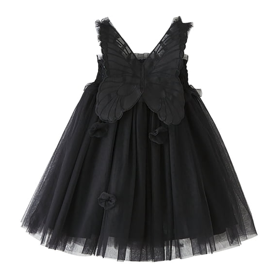 YuYuBao Toddler Girls Dresses Sleeveless Butterfly Tulle Suspenders Dance Party Pageant Princess Dresses Clothes