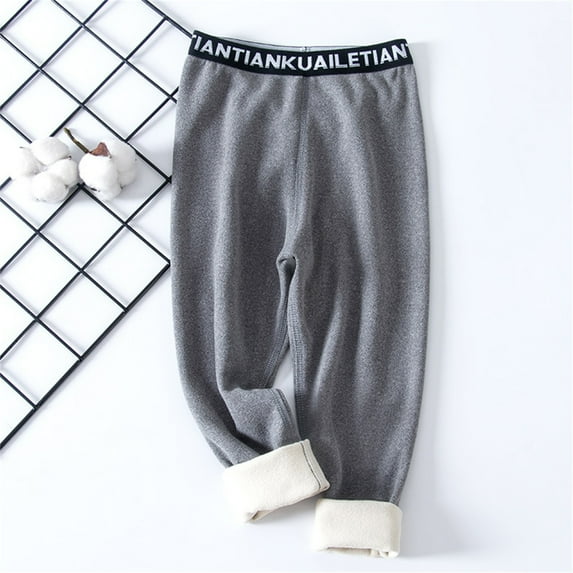 YuYuBao Toddler Girls Leggings Autumn Winter Thick Warm Solid Color Lined Sweatpants Jogger Pants