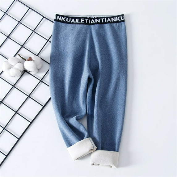 YuYuBao Toddler Girls Leggings Autumn Winter Thick Warm Solid Color Lined Sweatpants Jogger Pants