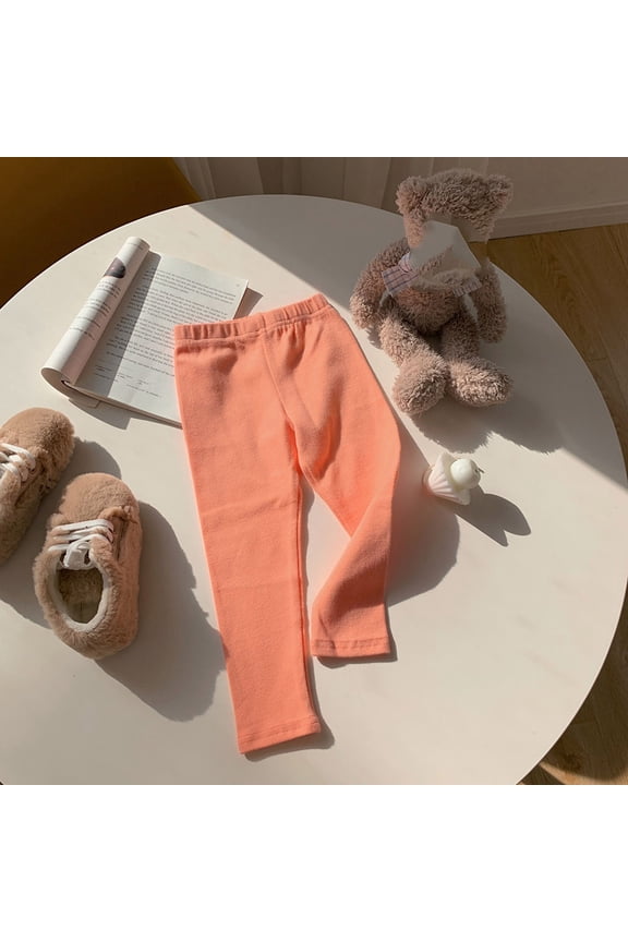 Toddler Girls Leggings Ribbed Ruffles Winter Autumn Solid Tights Stockings Bottoms Slim Pants