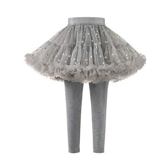 YuYuBao Toddler Girls Leggings With Tutu Ruffle Skirts Stretchy Pantskirts Party Clothes Performance Tulle