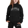 thumbnail image 1 of YuYuBao Toddler Girls Outfits Sets 2 Pieces Training clothes Trendy Print Hooded hoodies with sweatpants children girls Workout Tracksuits, 4-5 Years, 1 of 4