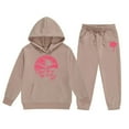 thumbnail image 1 of YuYuBao Toddler Girls Outfits Sets Child Graphic Long Sleeve Warm Hoodies Tops + Pants Kids Boys Outfits Sweat Suits, 1 of 3