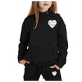 thumbnail image 1 of YuYuBao Toddler Girls Outfits Sets Childrens Childrens Love heart print Long Sleeve Hoodies And Sweatpants Two Piece Sports Suits, 1 of 4