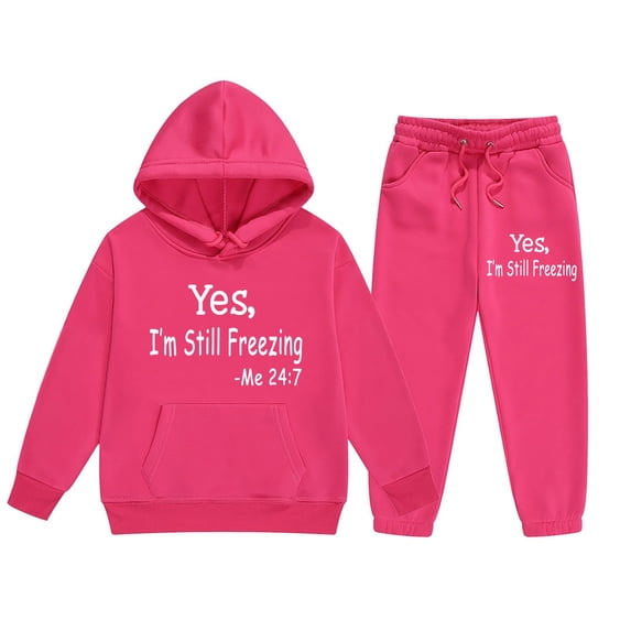 YuYuBao Toddler Girls Outfits Sets Long Sleeve Letter Print Hoodies And Long Pants Children Kids Boys Girls Outfits