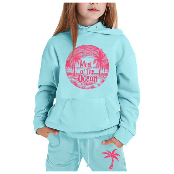 YuYuBao Toddler Girls Outfits Sets Long Sleeve Solid Color Warm Hoodies Pullovers Tops + Pants Kids Child Outfits Sports Suits