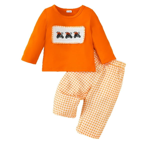 YuYuBao Toddler Girls Outfits Sets Long Sleeve Tshirts Tops with Plaid Print Pants Sets Soft Comfortable Playwear Spring Summer kids girls Clothing, 6-12 Months