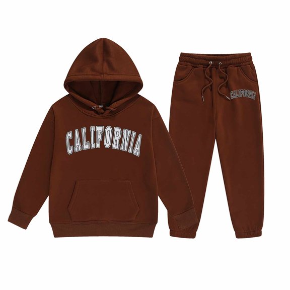 YuYuBao Toddler Girls Outfits Sets Long Sleeve Warm Letters Hoodies Pullovers Tops Pants Kids Child Boys Outfits Sweat Suits