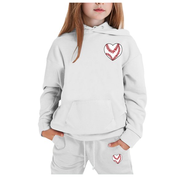 YuYuBao Toddler Girls Outfits Sets Solid Color Long Sleeve Hoodies And Sweatpants Childrens Girls Two Piece Sets Tracksuits