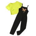 thumbnail image 1 of YuYuBao Toddler Girls Outfits Sets Summer Butterfly Print Romper Jumpsuits With Tshirts Crop Tops Playwear Soft Loose Little Girls Clothes Suits, 2-3 Years, 1 of 5