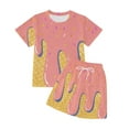 thumbnail image 1 of YuYuBao Toddler Girls Outfits Sets Summer Ice Cream Print Short Sleeve Tshirts With Shorts Set Daily Wear Kids Girls Clothes Matching Outfits, 9-10 Years, 1 of 3