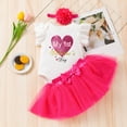 thumbnail image 1 of YuYuBao Toddler Girls Outfits Sets Valentine's Day Fly Sleeve Princess Dress + Tulle Skirts + Headbands 3 Pieces Sets, 1 of 5