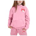 thumbnail image 1 of YuYuBao Toddler Girls Outfits Sets Valentine's Day Love Print Long Sleeve Hoodie And Sweatpants Kids Girls Two Piece Sets, 1 of 4