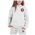 thumbnail image 1 of YuYuBao Toddler Girls Outfits Sets Valentine's Day Solid Color Long Sleeve Hoodie And Sweatpants Childrens Two Piece Sets, 1 of 4