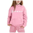 thumbnail image 1 of YuYuBao Toddler Girls Outfits Sets Valentine's Day Solid Color Long Sleeve Hoodies And Sweatpants Child Girls Two Piece Sets, 1 of 5