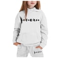 thumbnail image 1 of YuYuBao Toddler Girls Outfits Sets Valentine's Day Solid Color Long Sleeve Hoodies And Sweatpants Child Girls Two Piece Sets, 1 of 4