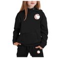thumbnail image 1 of YuYuBao Toddler Girls Outfits Sets spring black sports clothes Long Sleeve Hoodies And Sweatpants Childrens Two Piece Sets, 1 of 4