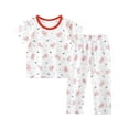 thumbnail image 1 of YuYuBao Toddler Girls Pajamas Sets Summer Cartoon Print Tshirts Tops And Shorts Sets 2 Piece Playwear Children Girls Loungewear Clothes, 3-6 Months, 1 of 3