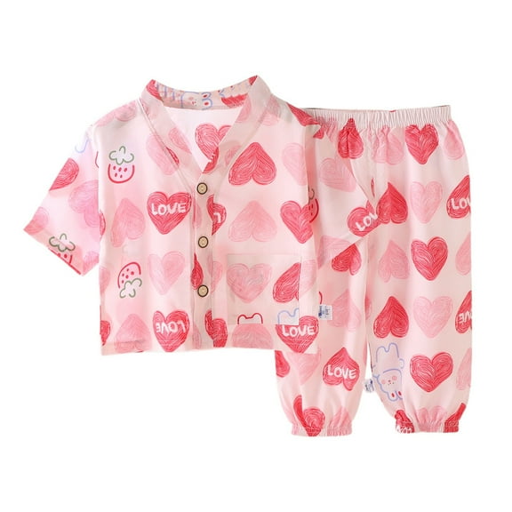 YuYuBao Toddler Girls Pajamas Sets Summer Loose Button Down Sleepwear Long Sleeve Shirts Tops Pants 2Pcs Pajamas Kids Girls Loungewear Sets, 9-10 Years