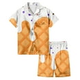 thumbnail image 1 of YuYuBao Toddler Girls Pajamas Sets Summer Silk Satin Button Down Collar Tops With Elastic Waist Shorts 2Pcs Kids Girls Loungewear Homewears, 4-5 Years, 1 of 5