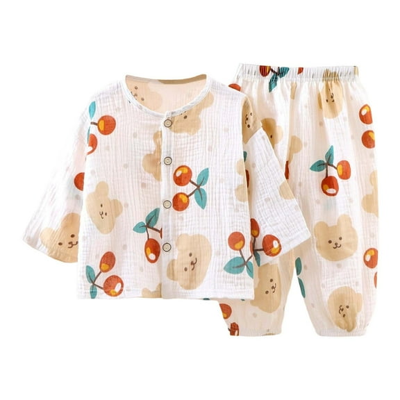 YuYuBao Toddler Girls Pajamas Sets Thin Double Layer Cotton Pure Color Short Sleeve Tops With Shorts Pajamas Home Wear Childrens Girls Loungewear, 5-6 Years