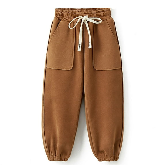 YuYuBao Toddler Girls Pants Athletic Active Girls Boys Jogger Pants Sweatpants Thick Winter Warm Long Bottoms Trousers