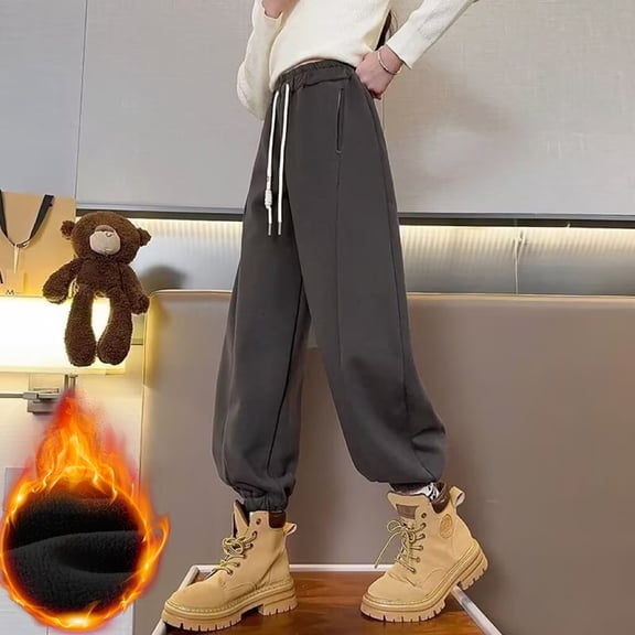 Jamsmile Toddler Girls Pants Athletic Lined Pants Spring Fall Kids Joggers Comfortable Sports Trousers