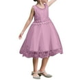 thumbnail image 1 of YuYuBao Toddler Girls Tulle Lace Dress Bridesmaid Flower Lace Wedding Party Formal Gown Dresses Children Girls Pageant Party Bow Princess Dress , 4-5 Years, 1 of 4