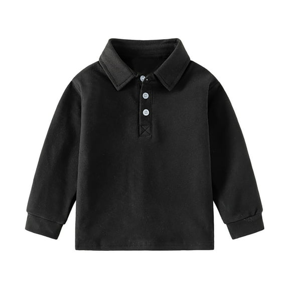 YuYuBao Toddler Kids Boys Button Down Shirts Long Sleeve Solid Shirts Tops Fall Kids Spring Clothes