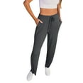 thumbnail image 1 of YuYuBao Women Pants Solid Color Loose High Waist Casual Athletic Soft Jogger Pants With Pockets Trousers, 1 of 7