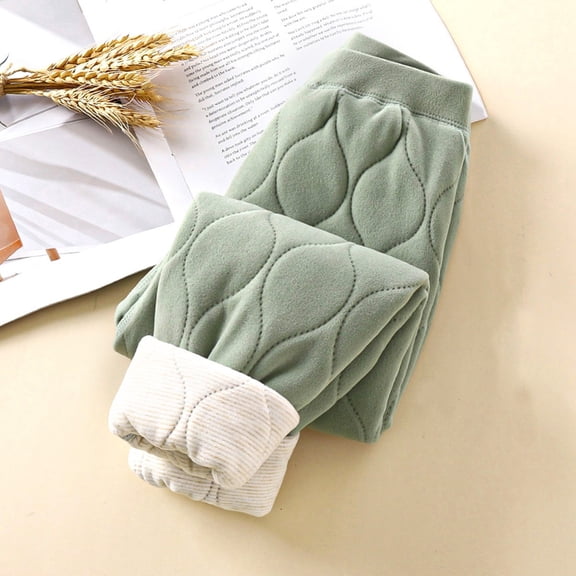 YuYuBao Womens Girls Pants Solid Color Lined Thick Coat Mid Length Autumn Winter Kids Girls Pants