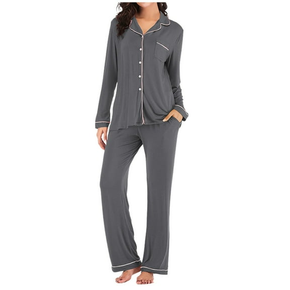 YuYuBao Womens Pajamas Sets Soft Short Sleeve Buttons Down Shirts And Pants 2 Piece Casual Sleepwear Pjs