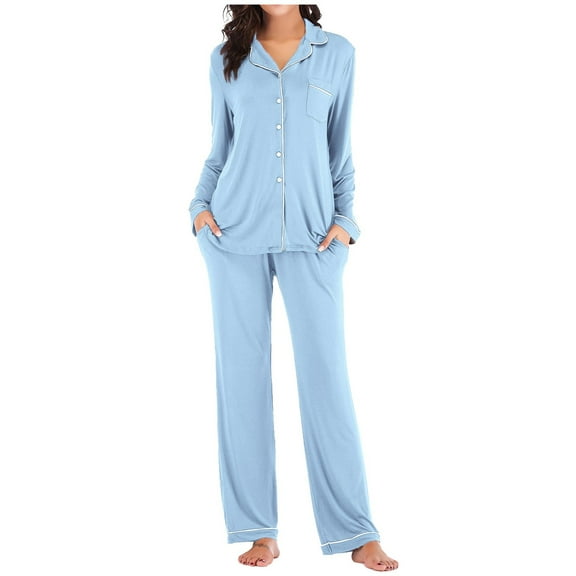 YuYuBao Womens Pajamas Sets Soft Short Sleeve Buttons Down Shirts And Pants 2 Piece Casual Sleepwear Pjs