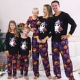 thumbnail image 1 of Yuaguia Black Matching Family Halloween Pajamas Sets, Long Sleeve Cute Ghost Print Tops, Colorful Pumpkin Pants Festive Sleepwear for Women, Men, Kids, Baby, Toddler, 1 of 5