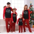 thumbnail image 1 of Yuaguia Christmas Family Matching Pajamas Set, Long Sleeve Happy New Year Print Raglan Tops Red Plaid Pants, Holiday Sleepwear Loungewear Set for Men Women Kids Baby, 1 of 5