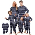 thumbnail image 1 of Yuaguia Christmas Family Matching Pajamas Set, Long Sleeve Tree Snowflake Fair Isle Tops Blue Plaid Pants, Holiday Sleepwear Loungewear Sets for Men Women Kids Baby, 1 of 6
