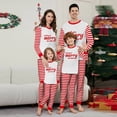 thumbnail image 1 of Yuaguia Christmas Family Matching Pajamas Set, Long Sleeve Wish You Merry Christmas Letter Print Tops Red White Striped Pants, Holiday Loungewear for Men Women Kids Baby, 1 of 9