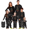 thumbnail image 1 of Yuaguia Family Christmas Matching Pajamas Set, Wish You a Merry Christmas Tree Letter Print Long Sleeve Tops and Black Snowflake Print Pants, Holiday Sleepwear, Women 3XL, 1 of 5