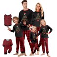 thumbnail image 1 of Yuaguia Family Christmas Matching Pajamas Set, Wish You a Merry Christmas Tree Letter Print Long Sleeve Tops and Red Black Plaid Pants, Holiday Sleepwear, Kids 9 Years, 1 of 7