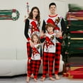thumbnail image 1 of Yuaguia Family Matching Christmas Pajamas, Gnome with Christmas Lights Print Black Raglan Long Sleeve Top and Red Black Buffalo Plaid Lounge Pants Sleepwear Set, Baby 18 Months, 1 of 5