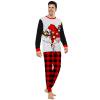 thumbnail image 1 of Yuaguia Family Matching Christmas Pajamas, Gnome with Christmas Lights Print Black Raglan Long Sleeve Top and Red Black Buffalo Plaid Lounge Pants Sleepwear Set, Men S, 1 of 7