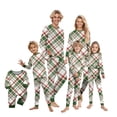 thumbnail image 1 of Yuaguia Family Matching Christmas Pajamas, Red Green White Plaid Long Sleeve Top and Plaid Lounge Pants Sleepwear Set, Festive Holiday Loungewear, Men M, 1 of 6