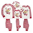 thumbnail image 1 of Yuaguia Matching Family Christmas Pajamas Set, Crew Neck Long Sleeve Cute Deer Print Top and Red White Striped Pants, Festive Holiday Sleepwear Loungewear PJs, Men M, 1 of 4