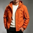 thumbnail image 1 of Yuaguia Men's Windproof Breathable Hiking Jacket, Casual Waterproof Spring Fall Outdoor Coat, Lightweight Raglan Sleeve Zip Up Windbreaker, Outerwear for Mountain Travel Daily Wear, Orange 2XL, 1 of 6