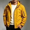 thumbnail image 1 of Yuaguia Men's Windproof Breathable Hiking Jacket, Casual Waterproof Spring Fall Outdoor Coat, Lightweight Raglan Sleeve Zip Up Windbreaker, Outerwear for Mountain Travel Daily Wear, Saffron S, 1 of 6