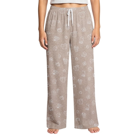 Yuaguia Women's Halloween Pajama Pants, Fall Lounge Pants with Pumpkin Spice Print, Comfortable Wide Leg Sleepwear for Lounging and Relaxing, Drawstring Waist Casual Trousers, Sizes S-2XL
