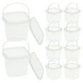 Yuan 10pcs Square Clear Small Bucket with Lid Ice Cream Bucket Milk Tea